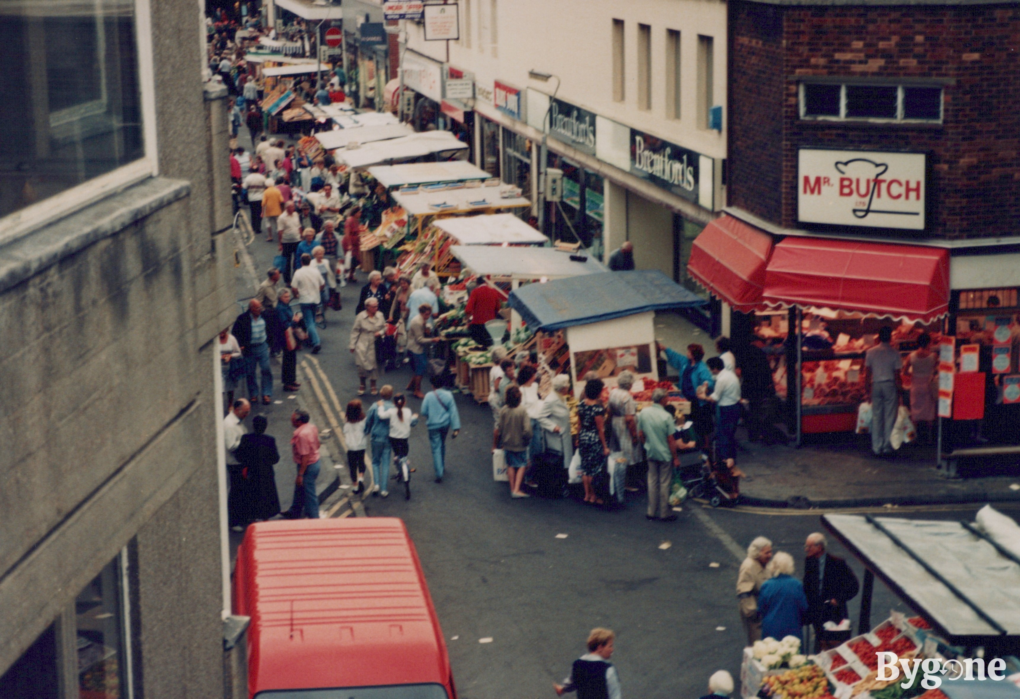 Charlotte Street market, 1987. Showing Mr. Butch