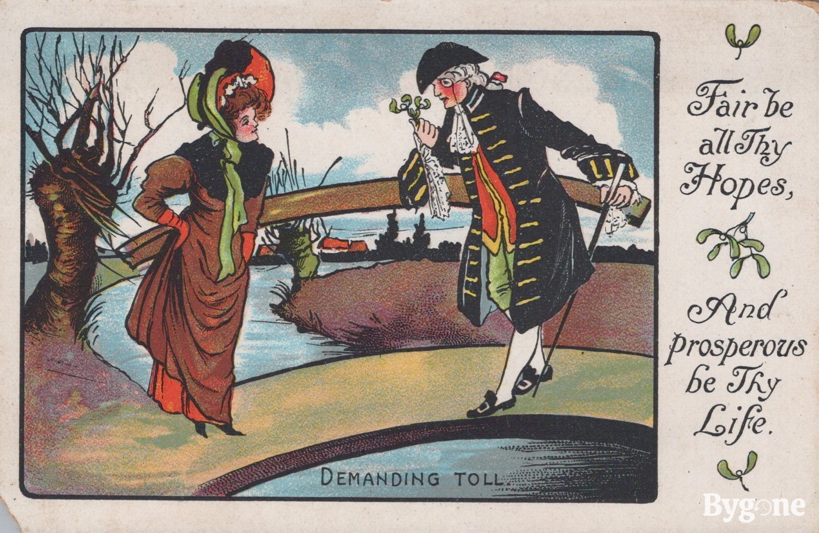 "Demanding Toll" postcard