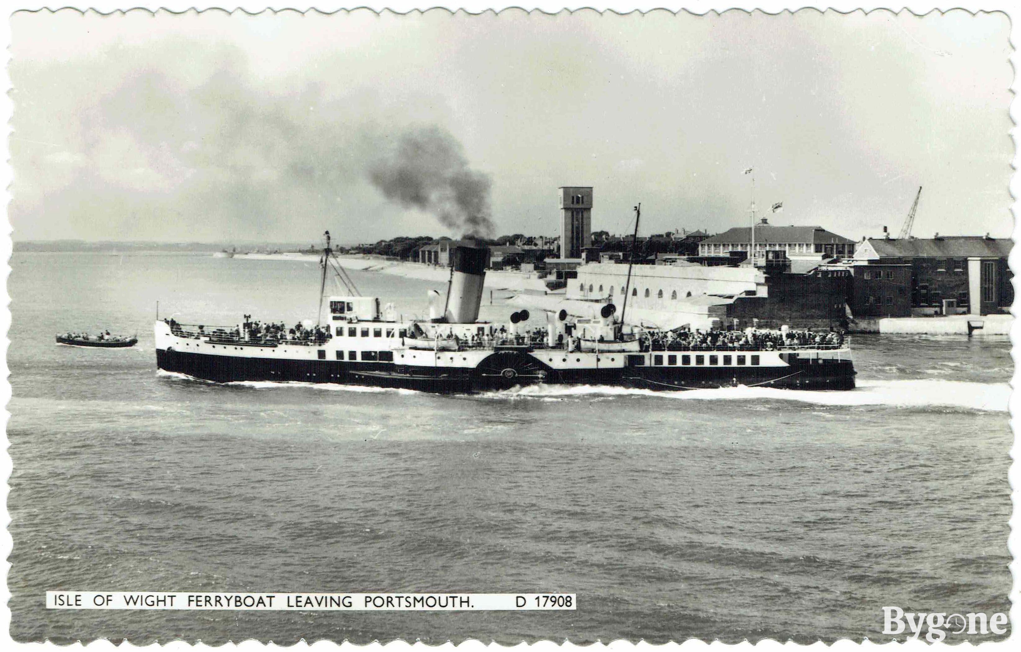 Isle of Wight ferry boat leaving Portsmouth