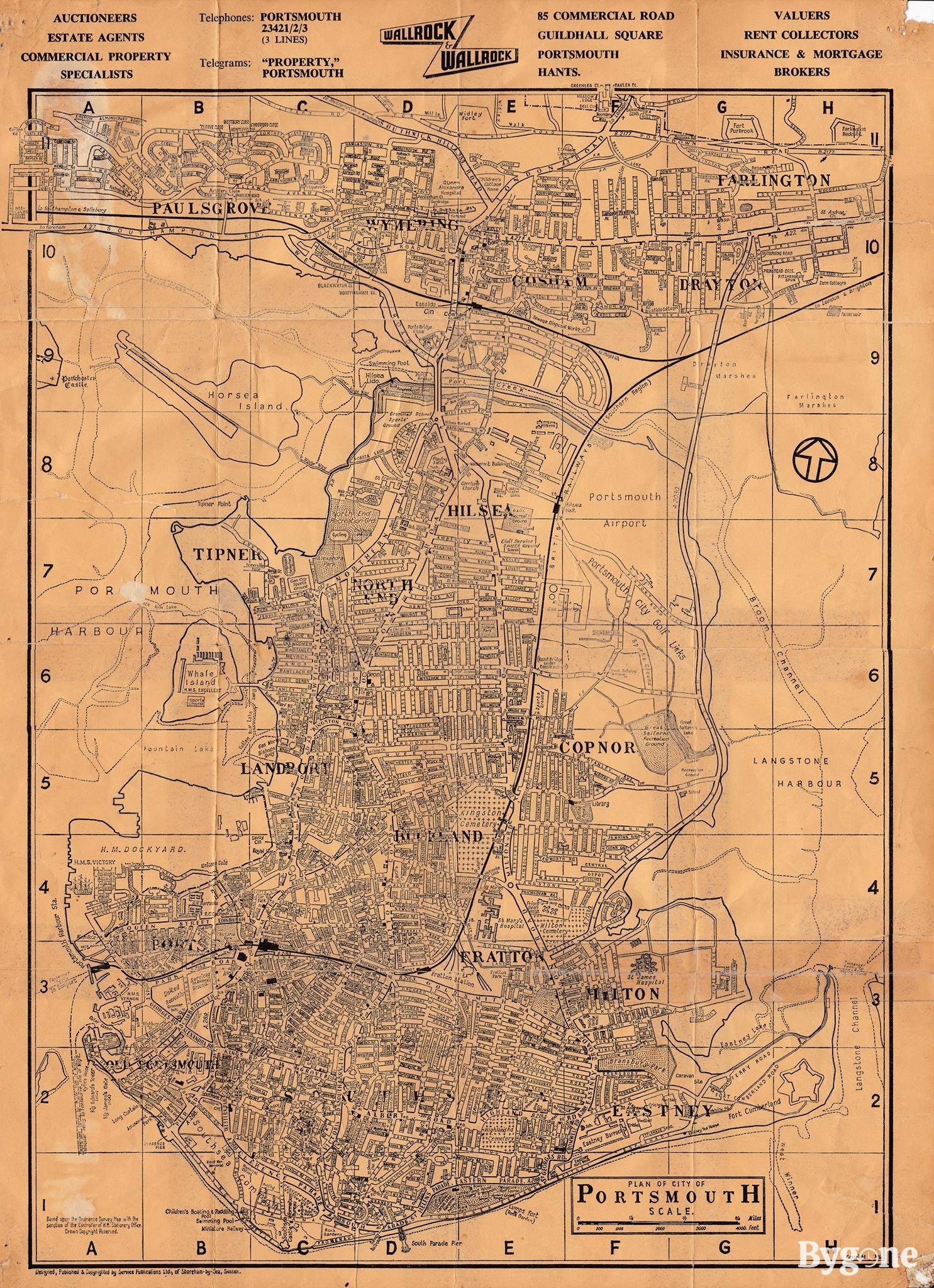 Map of Portsmouth, 1950s