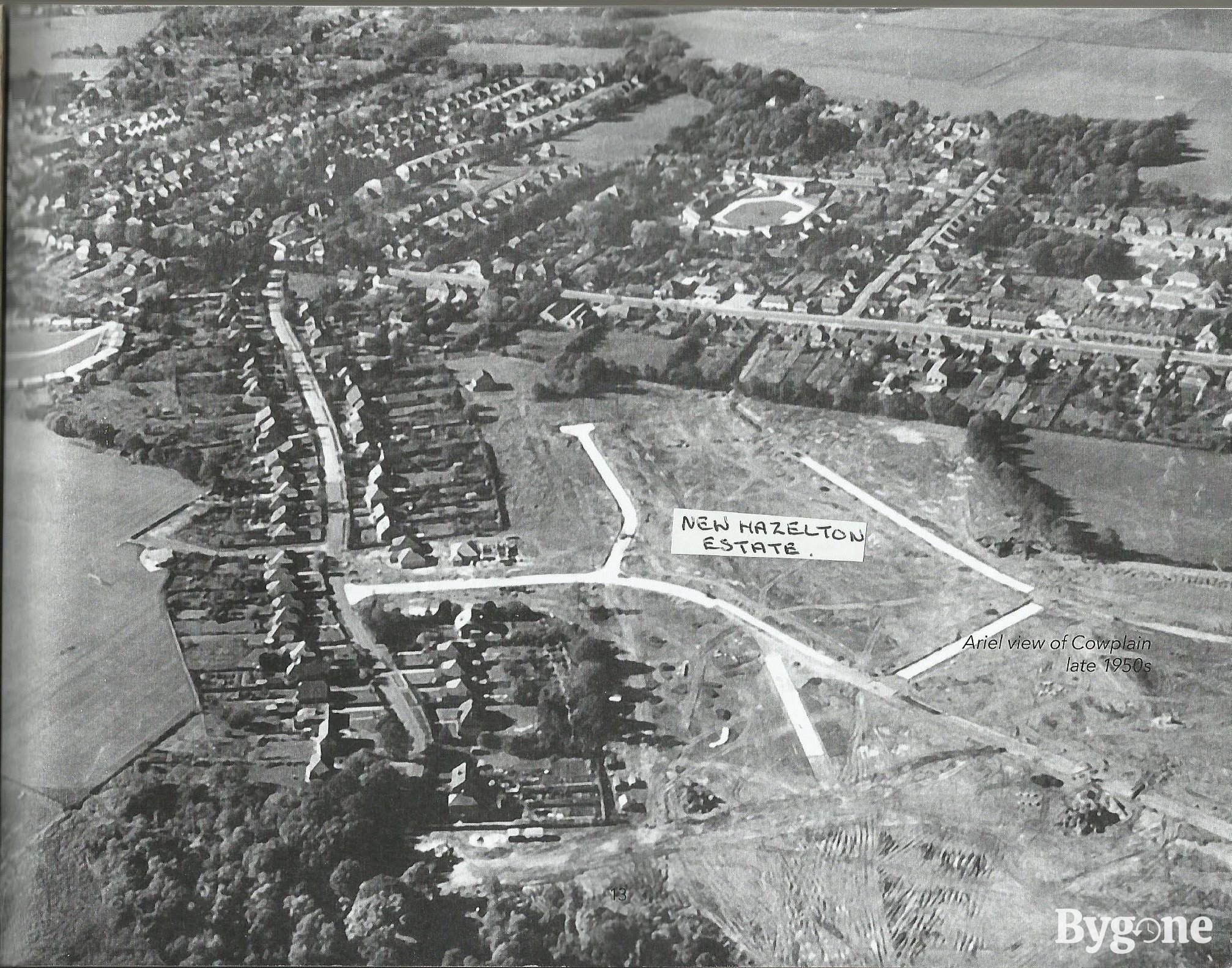 "New Hazelton Estate" from the air, late 1950s