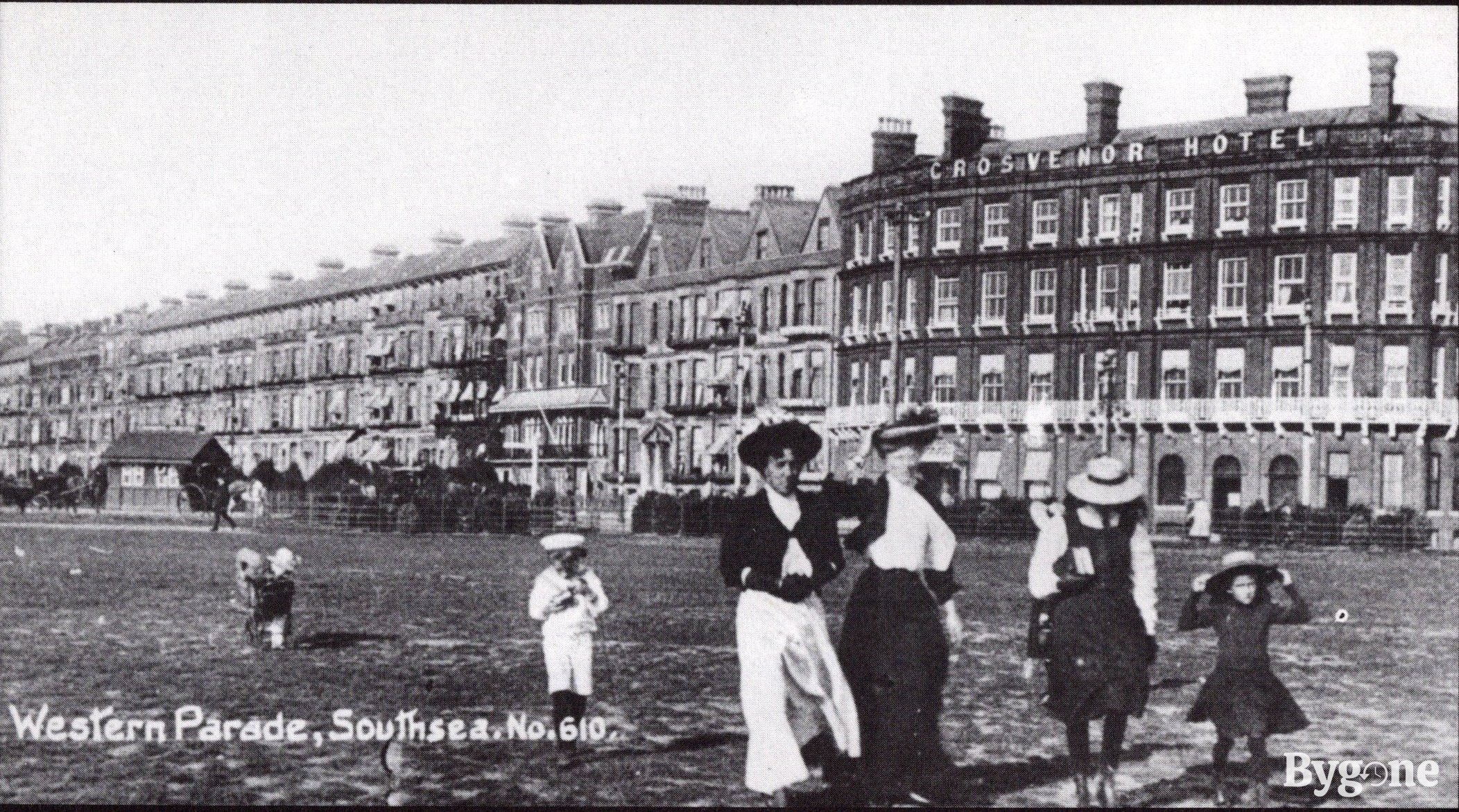 Western Parade, Southsea, showing Grosvenor Hotel, 1900