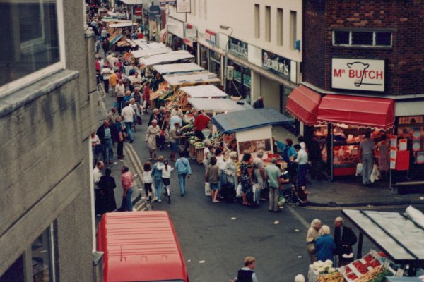 Charlotte Street market, 1987. Showing Mr. Butch