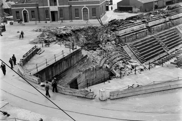 Bomb Damage at No. 1 Dry Dock, 1940