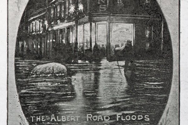 Depiction of the "Albert Road Floods", 1903