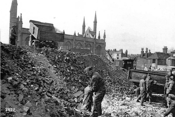 Rubble dump, St. Pauls, Portsmouth, WW2