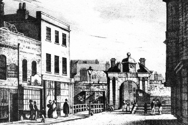 Broad Street, Old Portsmouth, drawing, 1800s