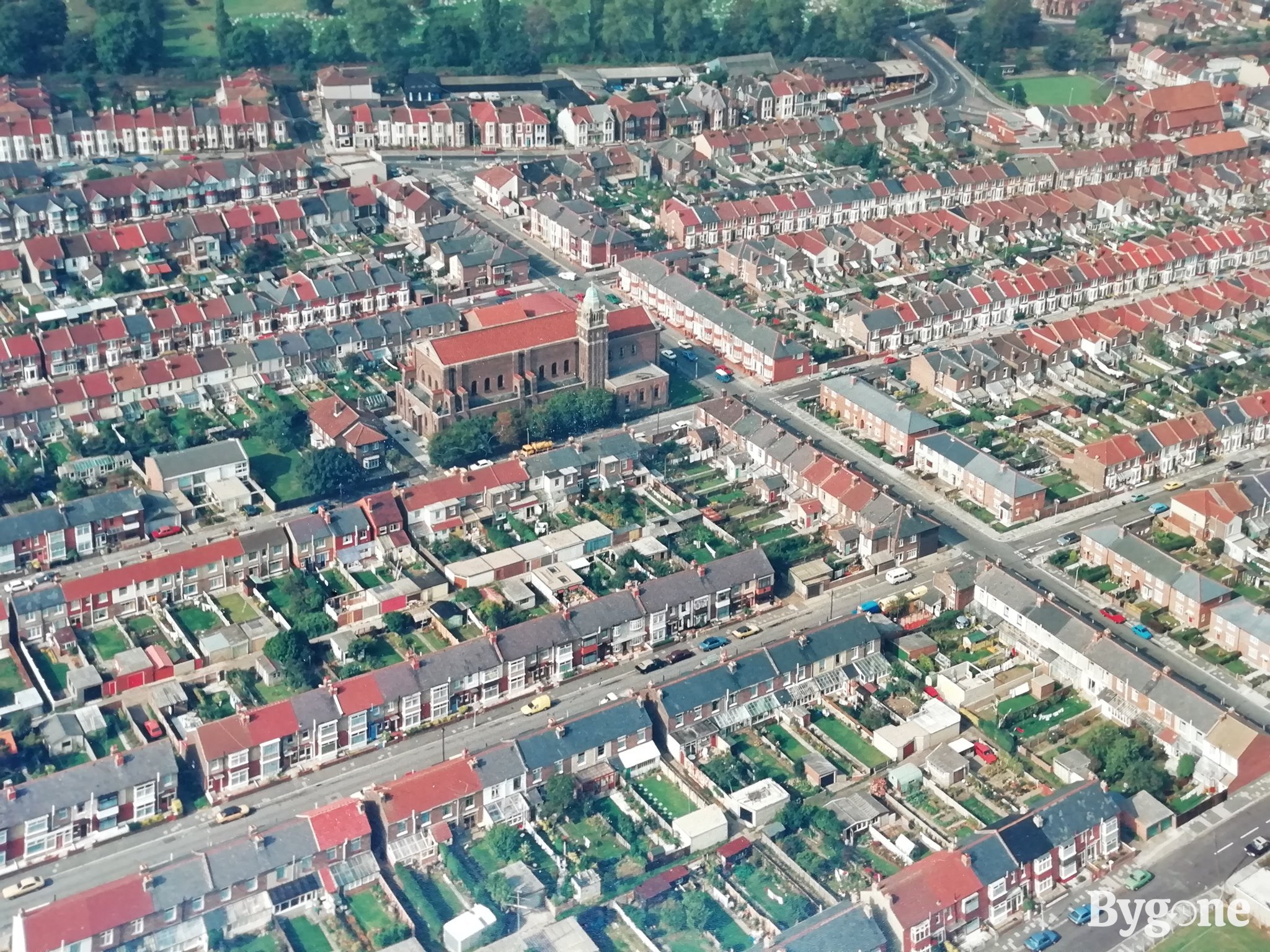 Aerial view of Baffins, 1980s